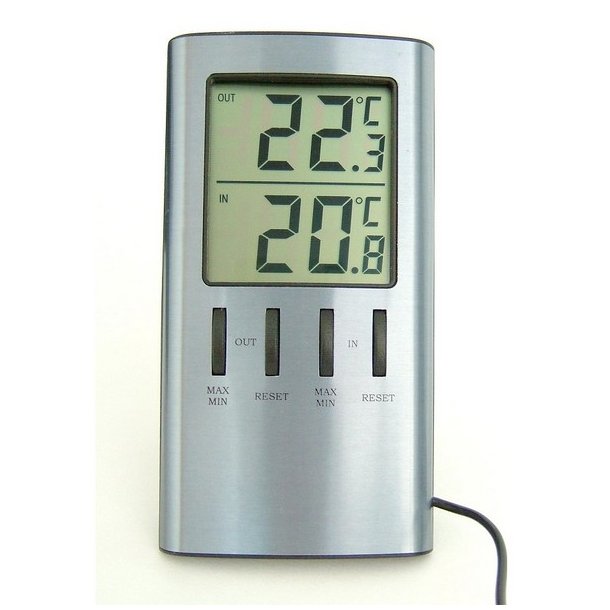 Inde /udetermometer. viser indendørs og udendørs temperatur Stue termometer